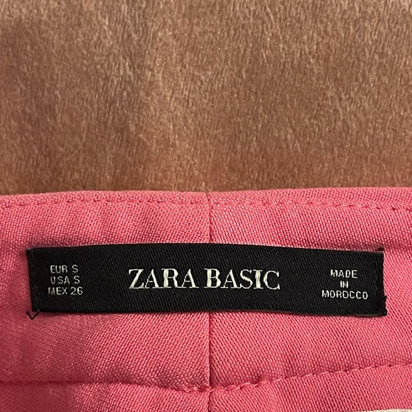 ZARA Basic High Waist Trousers - Bright Pink - Size S (NWT) - Picture 3 of 5